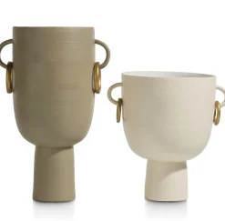 XOOON Presley vaas H25cm in de kleur Crème - COCOmaison^ Woonaccessoires