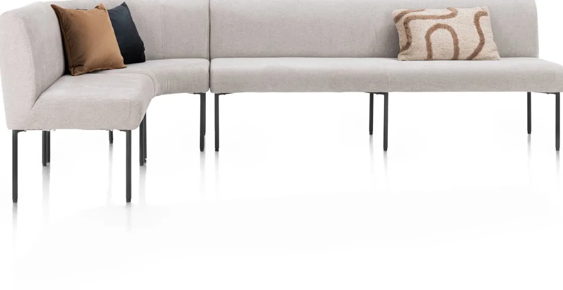 XOOON Reverso eetkamerbank 200 cm in de kleur Kiezel -^ Eetkamerbanken|Eetkamerstoelen