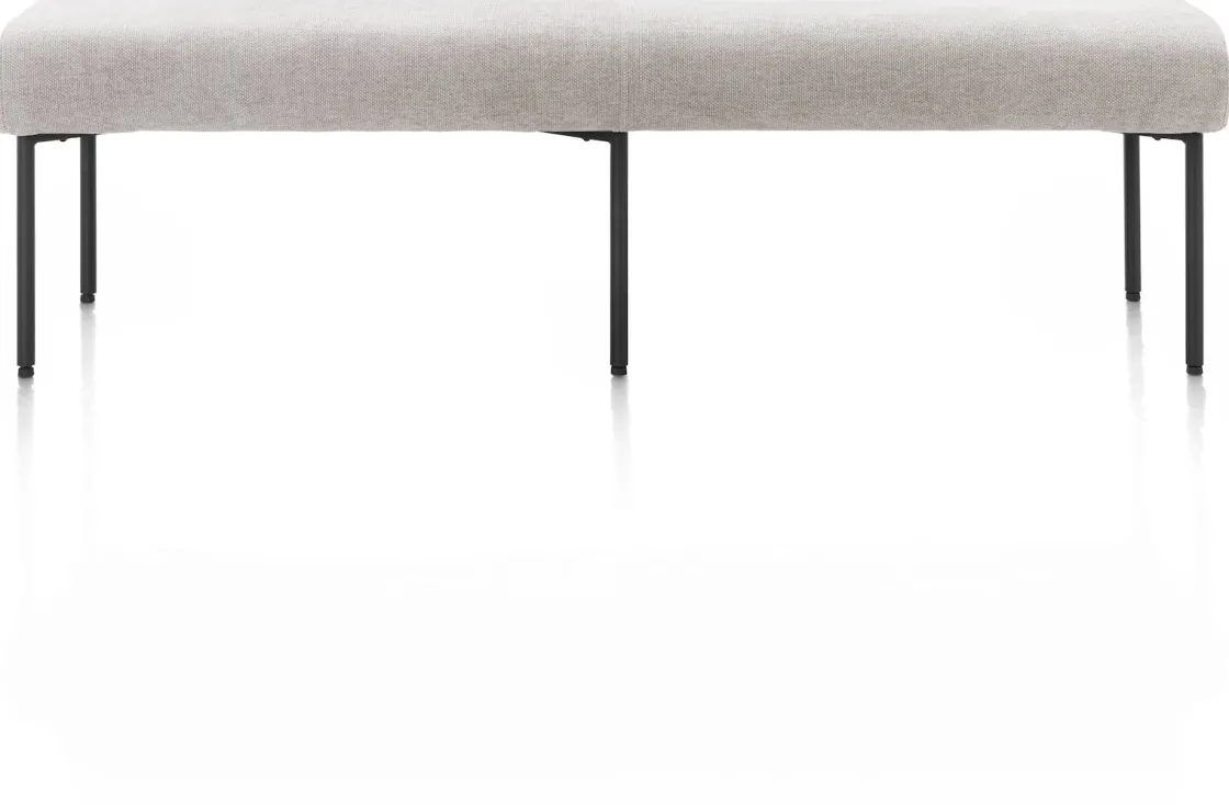 XOOON Reverso, eetkamerbank 170 cm - zonder rug - pocket - stof Livigno - Kiezel^ Eetkamerstoelen|Eetkamerbanken
