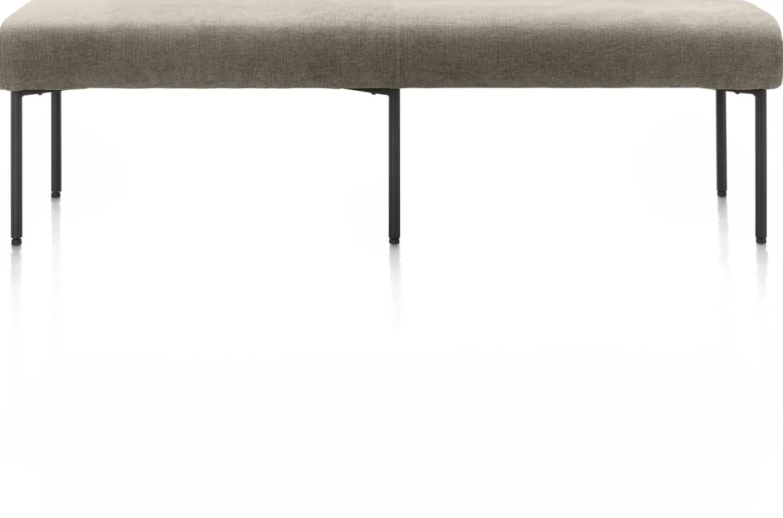 XOOON Reverso, eetkamerbank 170 cm - zonder rug - pocket - stof Livigno - bruin^ Eetkamerbanken|Eetkamerstoelen