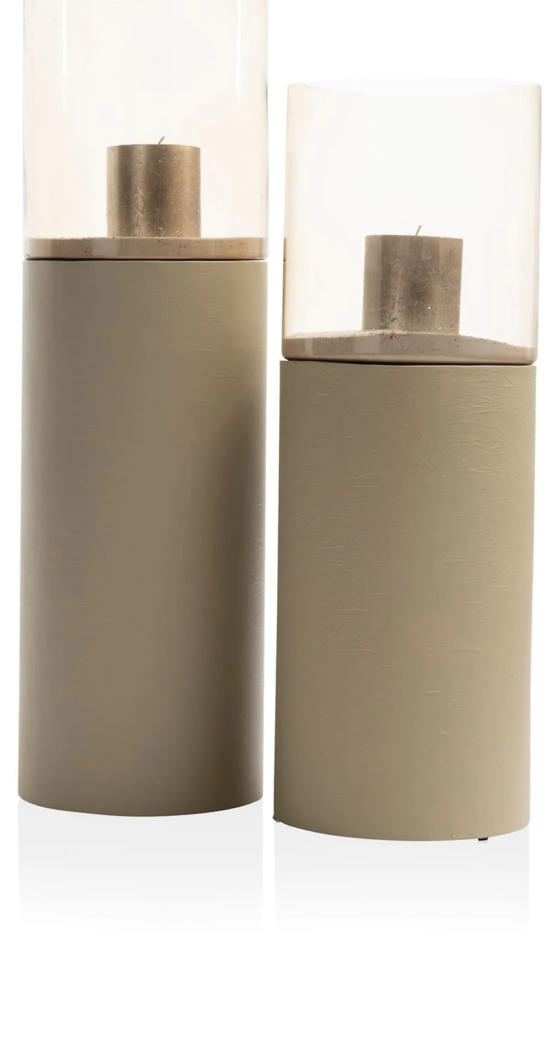 XOOON Reza windlicht (H74cm) in de kleur Taupe - COCOmaison^ Woonaccessoires