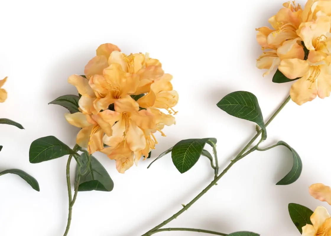 XOOON Rhododendron Spray kunstbloem (H118cm) in de kleur Oranje^ Woonaccessoires