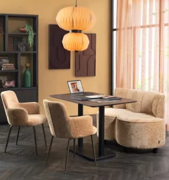 XOOON Roan fauteuil in de kleur Oker - COCOmaison^ Stoffen Fauteuils|Woonaccessoires