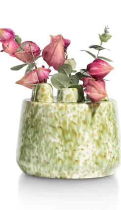 XOOON Safia vaas H21cm in de kleur Groen - COCOmaison^ Woonaccessoires