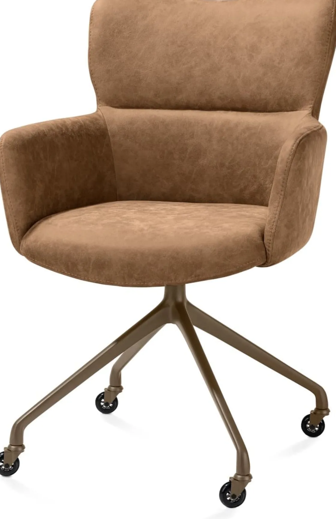 XOOON Sage, armstoel + wielen - alu frame in steelbrown - stof Oregon - Desert^ Armstoelen
