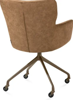XOOON Sage, armstoel + wielen - alu frame in steelbrown - stof Oregon - Desert^ Armstoelen