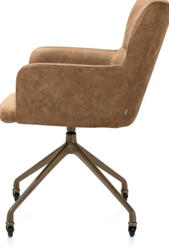XOOON Sage, armstoel + wielen - alu frame in steelbrown - stof Oregon - Desert^ Armstoelen