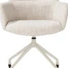 XOOON Sage, armstoel + wielen - alu frame in creme - stof Luton - Creme^ Armstoelen