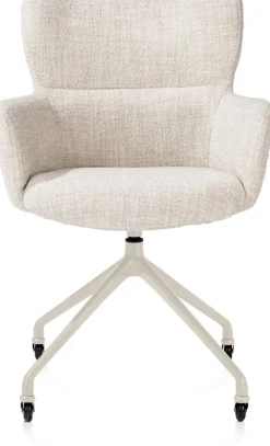 XOOON Sage, armstoel + wielen - alu frame in creme - stof Luton - Creme^ Armstoelen