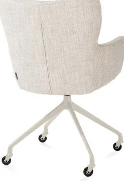 XOOON Sage, armstoel + wielen - alu frame in creme - stof Luton - Creme^ Armstoelen