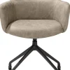 XOOON Sage, armstoel + wielen - alu frame in rough off black - stof Oregon - beige^ Armstoelen