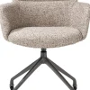 XOOON Sage, armstoel + wielen - alu frame in graphiet - stof Luton - koper^ Armstoelen