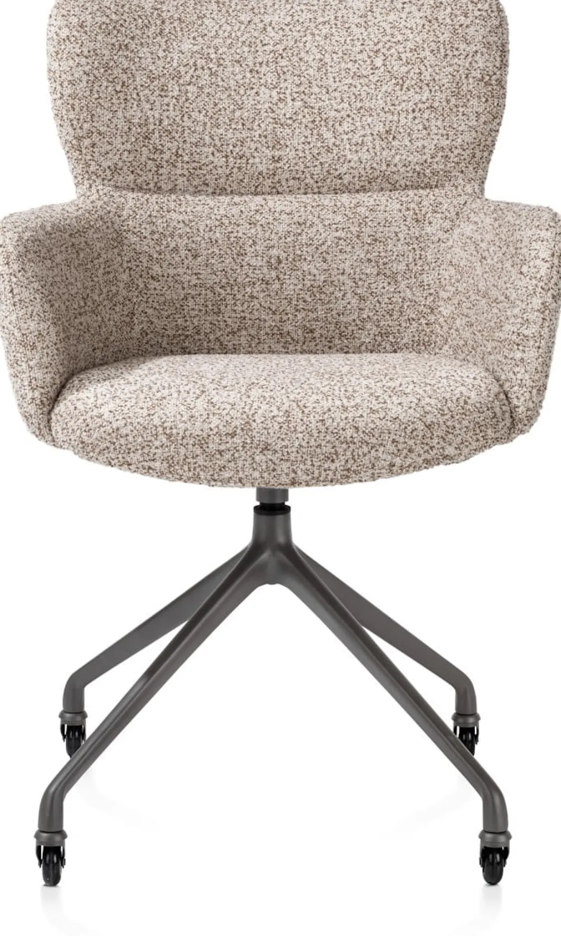 XOOON Sage, armstoel + wielen - alu frame in graphiet - stof Luton - koper^ Armstoelen