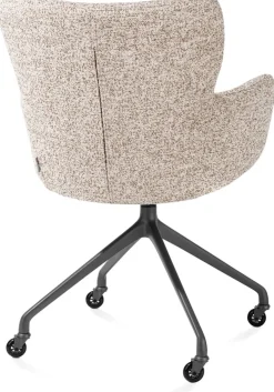 XOOON Sage, armstoel + wielen - alu frame in graphiet - stof Luton - koper^ Armstoelen