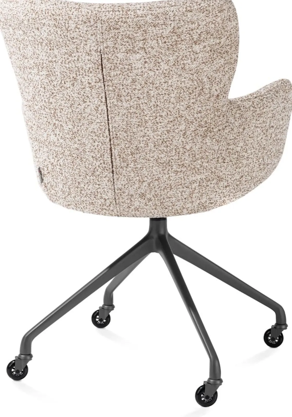 XOOON Sage, armstoel + wielen - alu frame in graphiet - stof Luton - koper^ Armstoelen