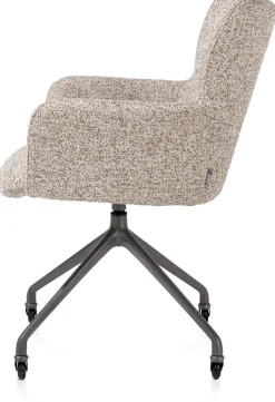 XOOON Sage, armstoel + wielen - alu frame in graphiet - stof Luton - koper^ Armstoelen