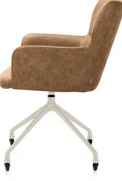 XOOON Sage, armstoel + wielen - alu frame in creme - stof Oregon - Desert^ Armstoelen