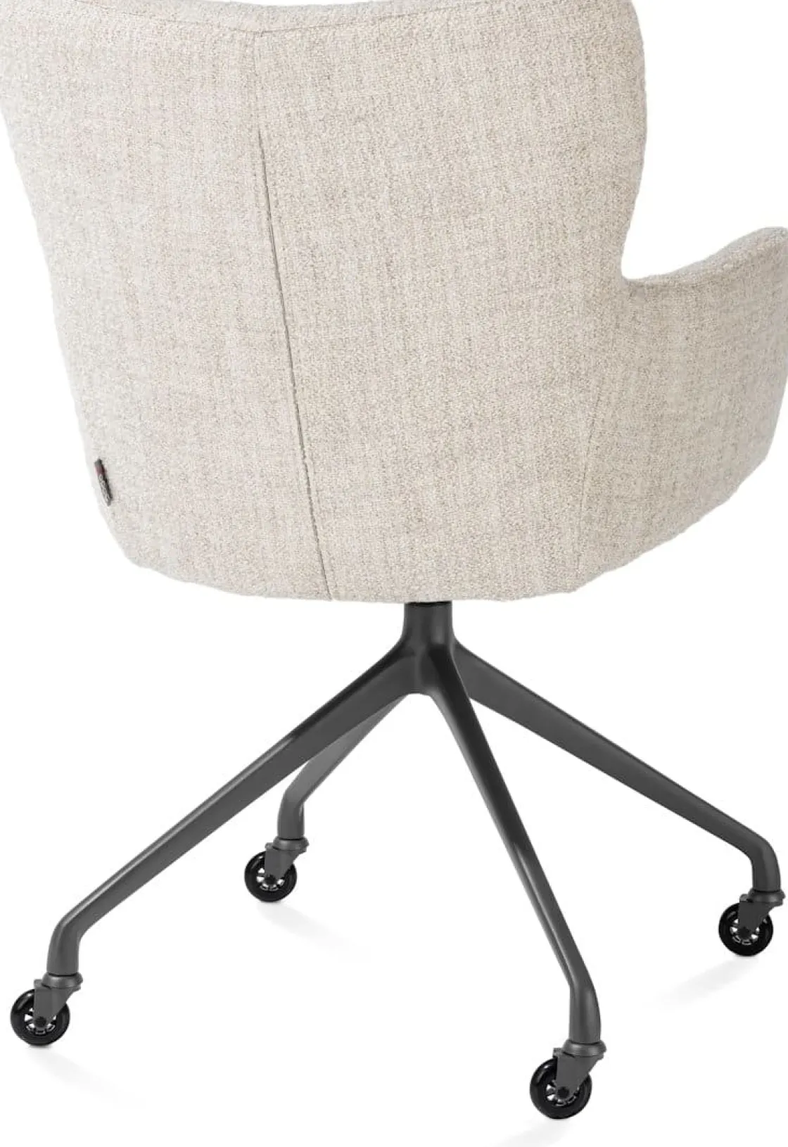 XOOON Sage, armstoel + wielen - alu frame in graphiet - stof Luton - Creme^ Armstoelen