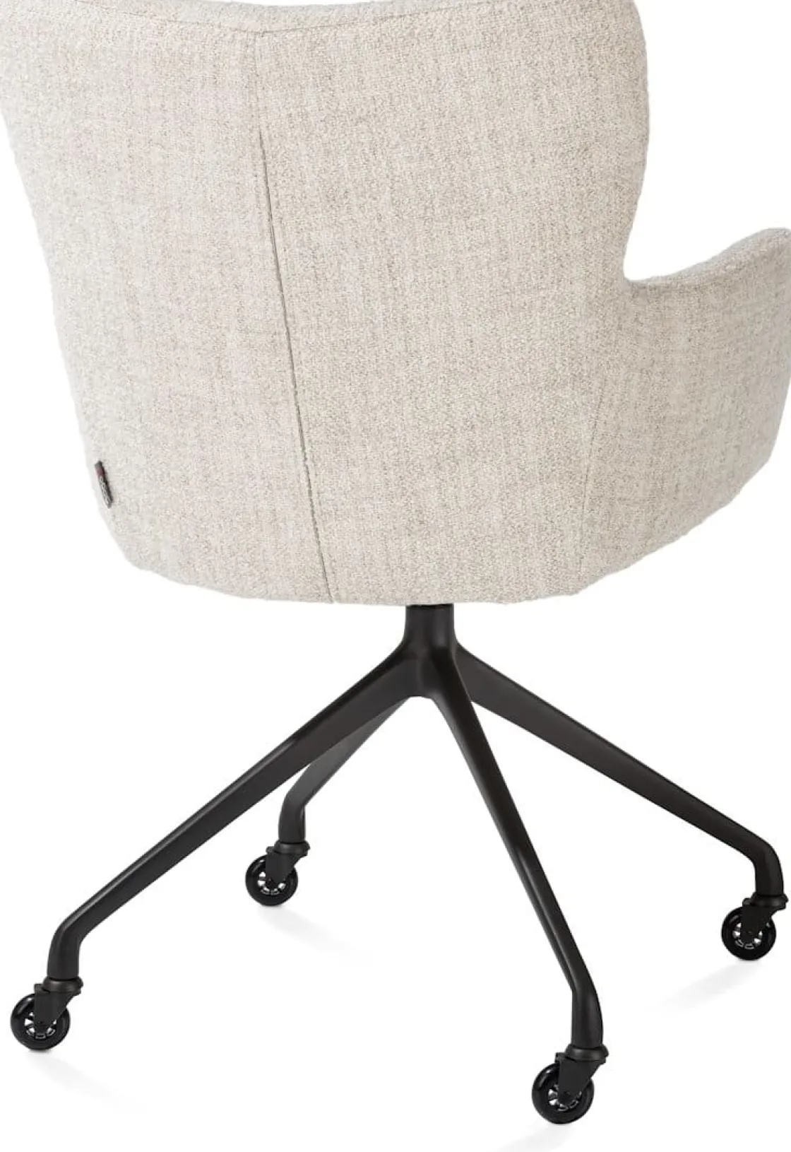 XOOON Sage, armstoel + wielen - alu frame in rough off black - stof Luton - Creme^ Armstoelen