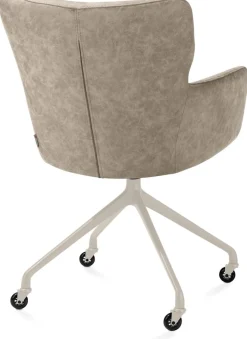 XOOON Sage, armstoel + wielen - alu frame in creme - stof Oregon - beige^ Armstoelen