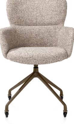 XOOON Sage, armstoel + wielen - alu frame in steelbrown - stof Luton - koper^ Armstoelen