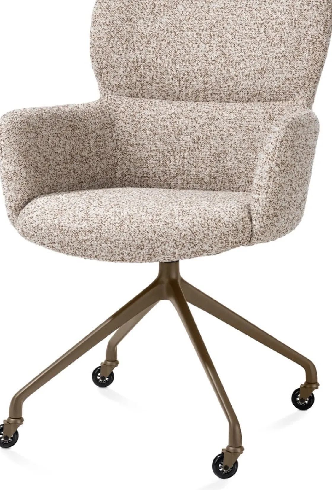 XOOON Sage, armstoel + wielen - alu frame in steelbrown - stof Luton - koper^ Armstoelen