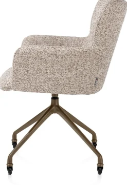 XOOON Sage, armstoel + wielen - alu frame in steelbrown - stof Luton - koper^ Armstoelen
