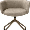 XOOON Sage, armstoel + wielen - alu frame in steelbrown - stof Oregon - beige^ Armstoelen