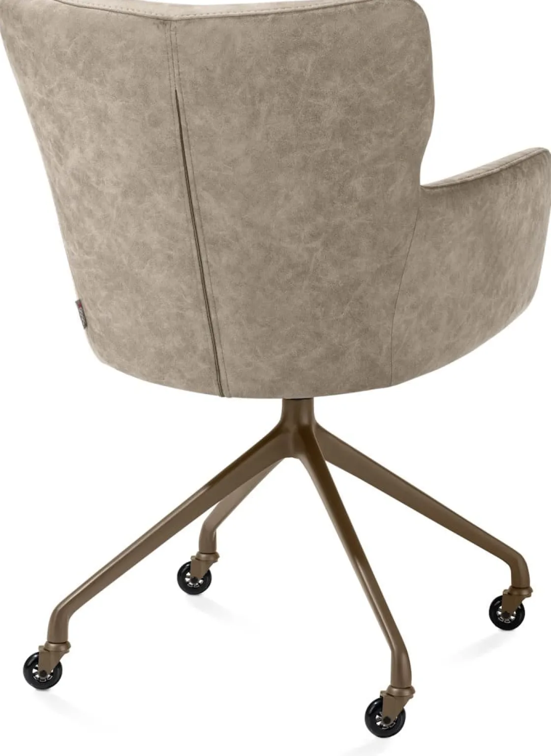 XOOON Sage, armstoel + wielen - alu frame in steelbrown - stof Oregon - beige^ Armstoelen