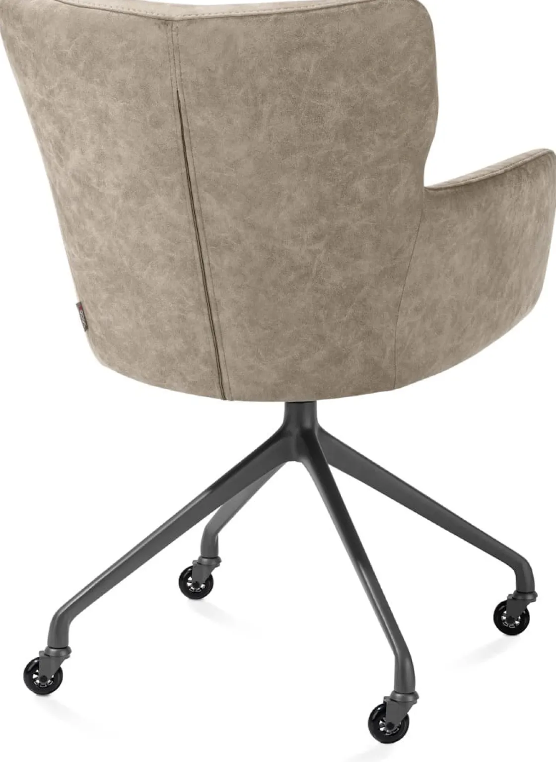 XOOON Sage, armstoel + wielen - alu frame in graphiet - stof Oregon - beige^ Armstoelen