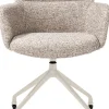 XOOON Sage, armstoel + wielen - alu frame in creme - stof Luton - koper^ Armstoelen