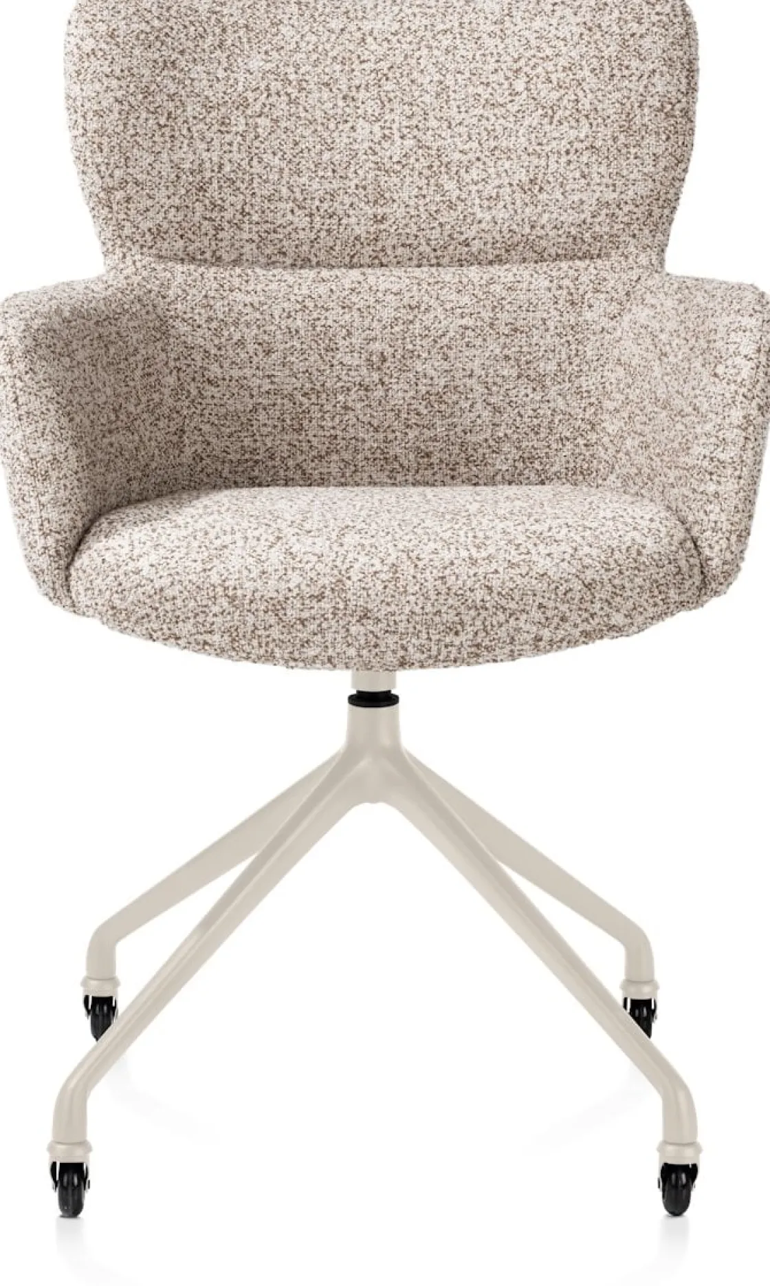 XOOON Sage, armstoel + wielen - alu frame in creme - stof Luton - koper^ Armstoelen