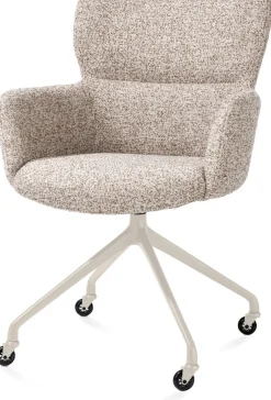 XOOON Sage, armstoel + wielen - alu frame in creme - stof Luton - koper^ Armstoelen
