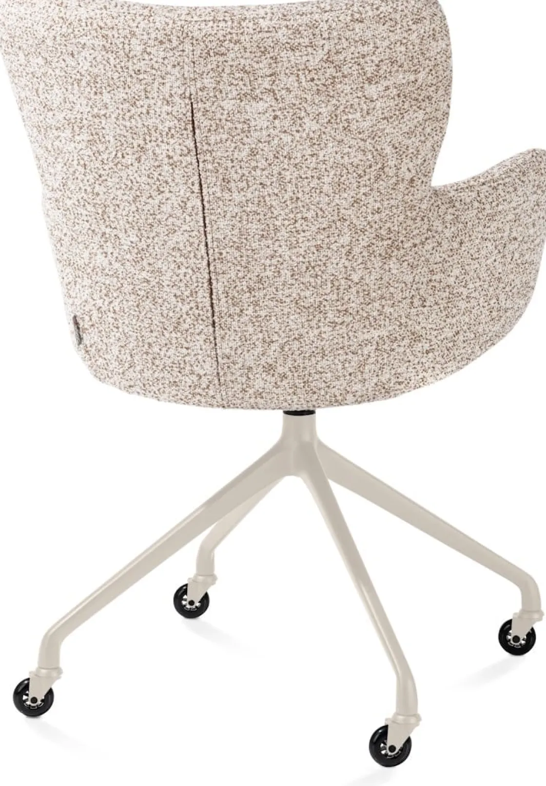 XOOON Sage, armstoel + wielen - alu frame in creme - stof Luton - koper^ Armstoelen