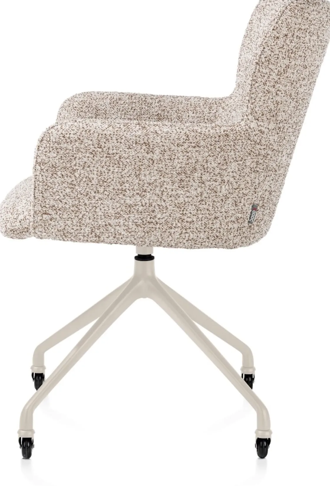 XOOON Sage, armstoel + wielen - alu frame in creme - stof Luton - koper^ Armstoelen