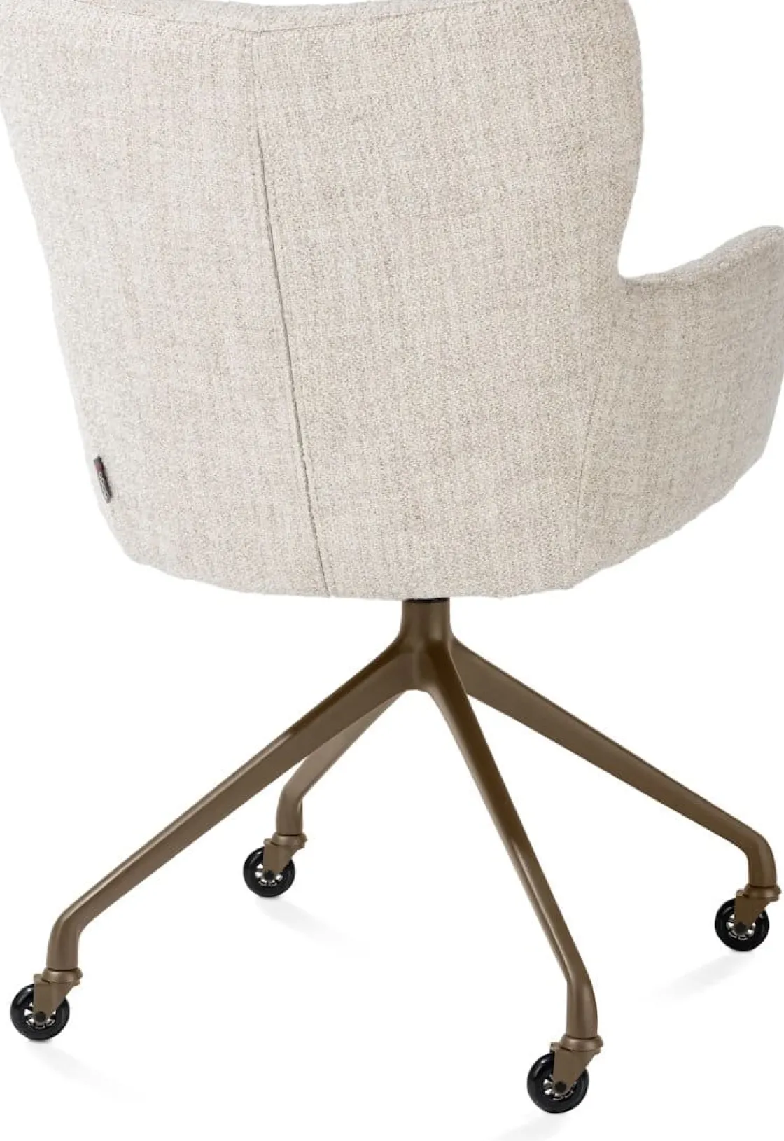 XOOON Sage, armstoel + wielen - alu frame in steelbrown - stof Luton - Creme^ Armstoelen
