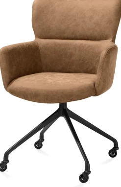 XOOON Sage, armstoel + wielen - alu frame in rough off black - stof Oregon - Desert^ Armstoelen