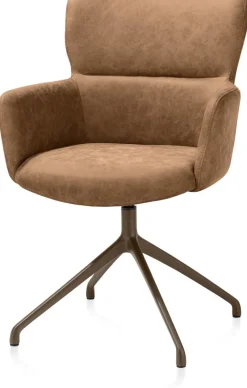 XOOON Sage, armstoel draaibaar - steelbrown - stof Oregon - Desert^ Armstoelen