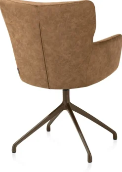 XOOON Sage, armstoel draaibaar - steelbrown - stof Oregon - Desert^ Armstoelen