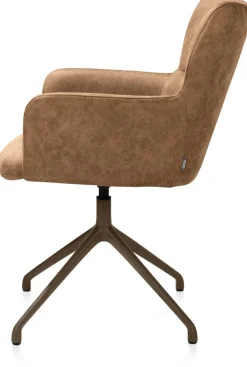 XOOON Sage, armstoel draaibaar - steelbrown - stof Oregon - Desert^ Armstoelen