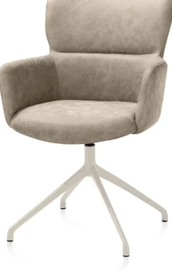 XOOON Sage, armstoel draaibaar - creme - stof Oregon - beige^ Armstoelen