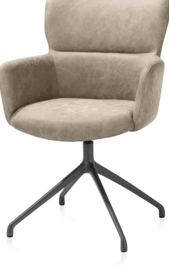 XOOON Sage, armstoel draaibaar - graphiet - stof Oregon - beige^ Armstoelen