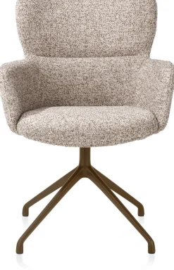 XOOON Sage, armstoel draaibaar - steelbrown - stof Luton - koper^ Armstoelen
