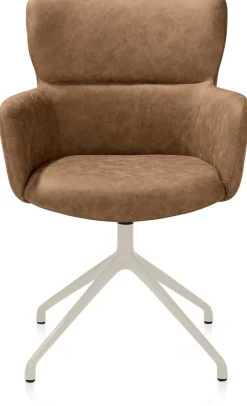 XOOON Sage, armstoel draaibaar - creme - stof Oregon - Desert^ Armstoelen