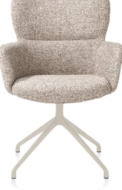 XOOON Sage, armstoel draaibaar - creme - stof Luton - koper^ Armstoelen