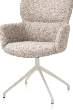 XOOON Sage, armstoel draaibaar - creme - stof Luton - koper^ Armstoelen