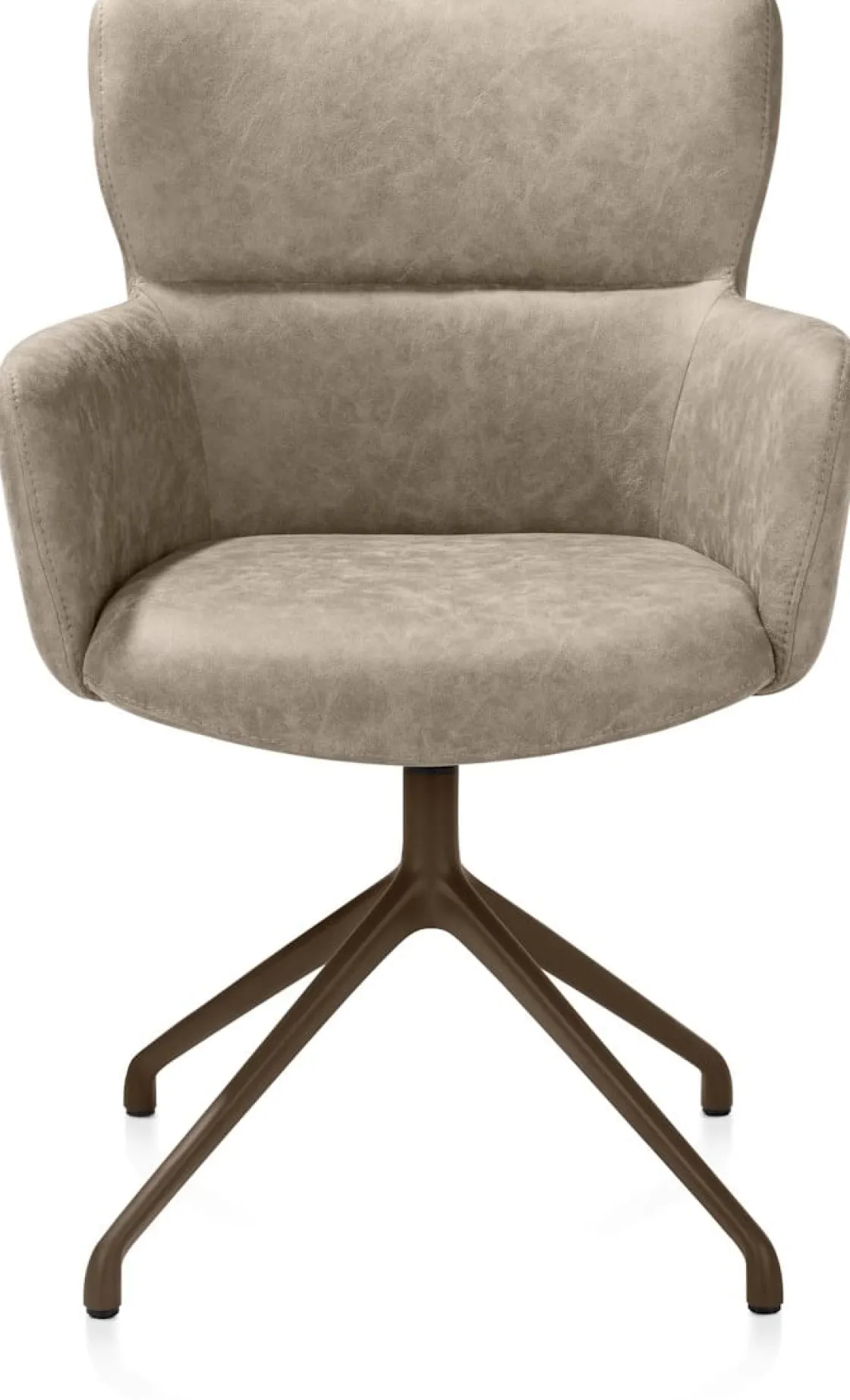 XOOON Sage, armstoel draaibaar - steelbrown - stof Oregon - beige^ Armstoelen