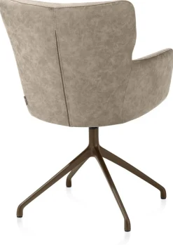 XOOON Sage, armstoel draaibaar - steelbrown - stof Oregon - beige^ Armstoelen