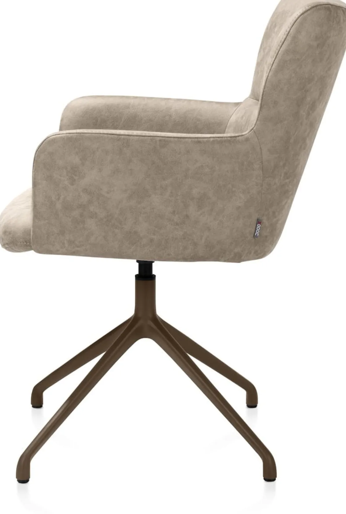 XOOON Sage, armstoel draaibaar - steelbrown - stof Oregon - beige^ Armstoelen