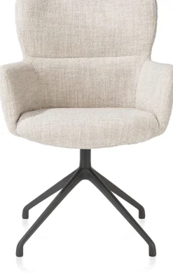 XOOON Sage, armstoel draaibaar - graphiet - stof Luton - Creme^ Armstoelen